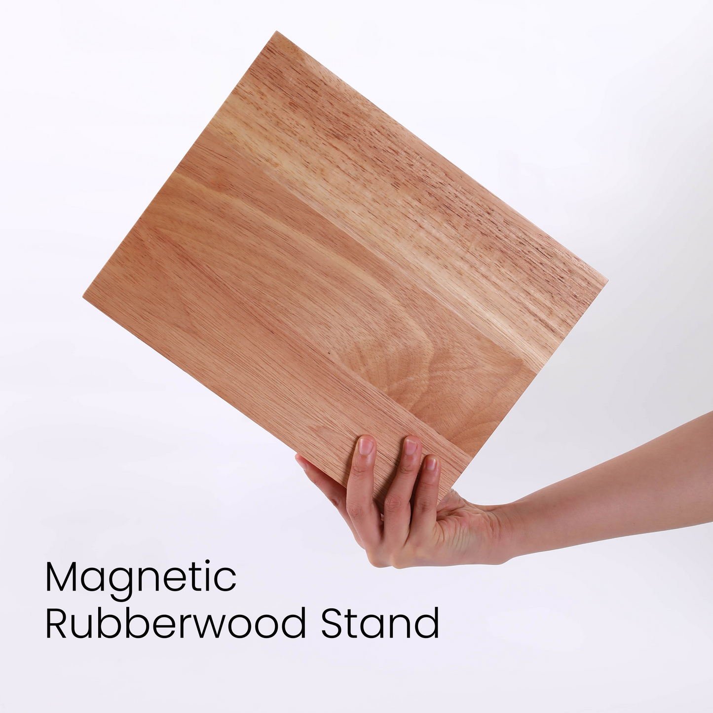 6-Piece Kitchen Knife Set with Magnetic Rubberwood Block Stand