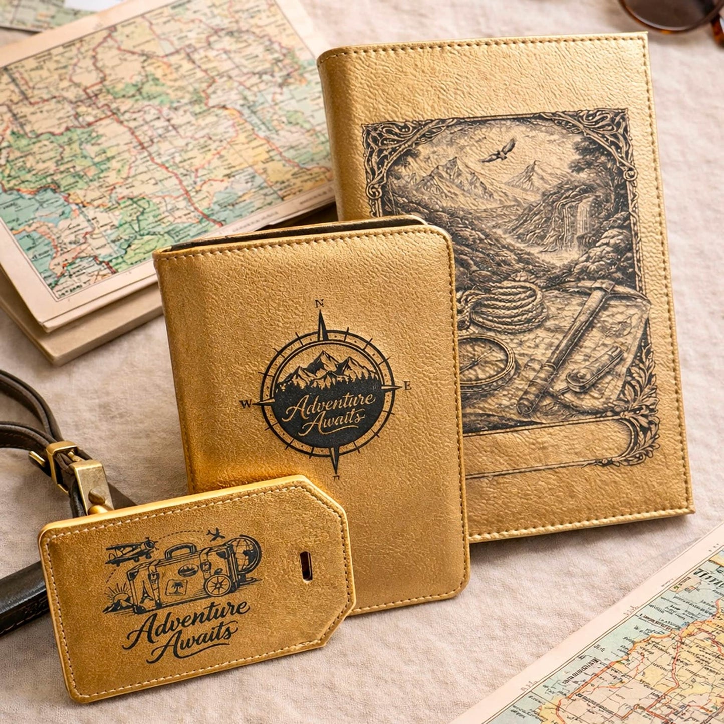 Laserette Leatherette Luggage Tag with Privacy Flap