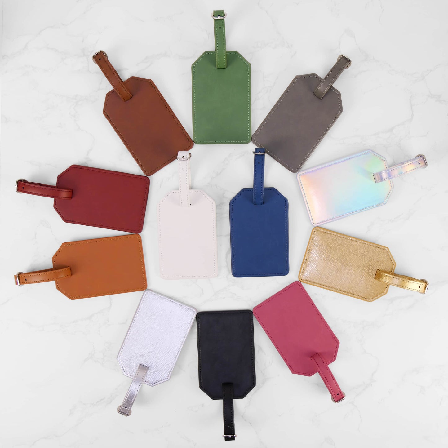 Laserette Leatherette Luggage Tag with Privacy Flap