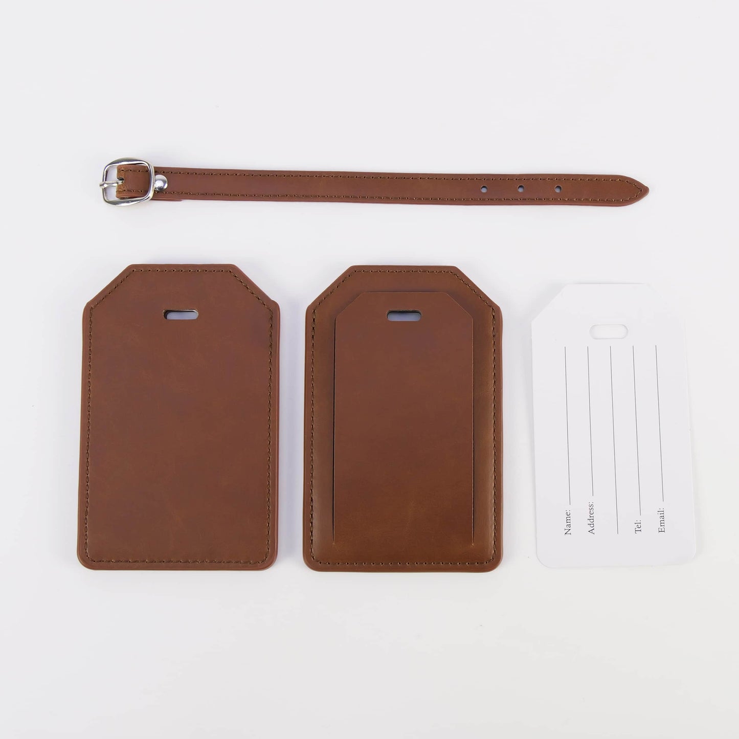 Laserette Leatherette Luggage Tag with Privacy Flap
