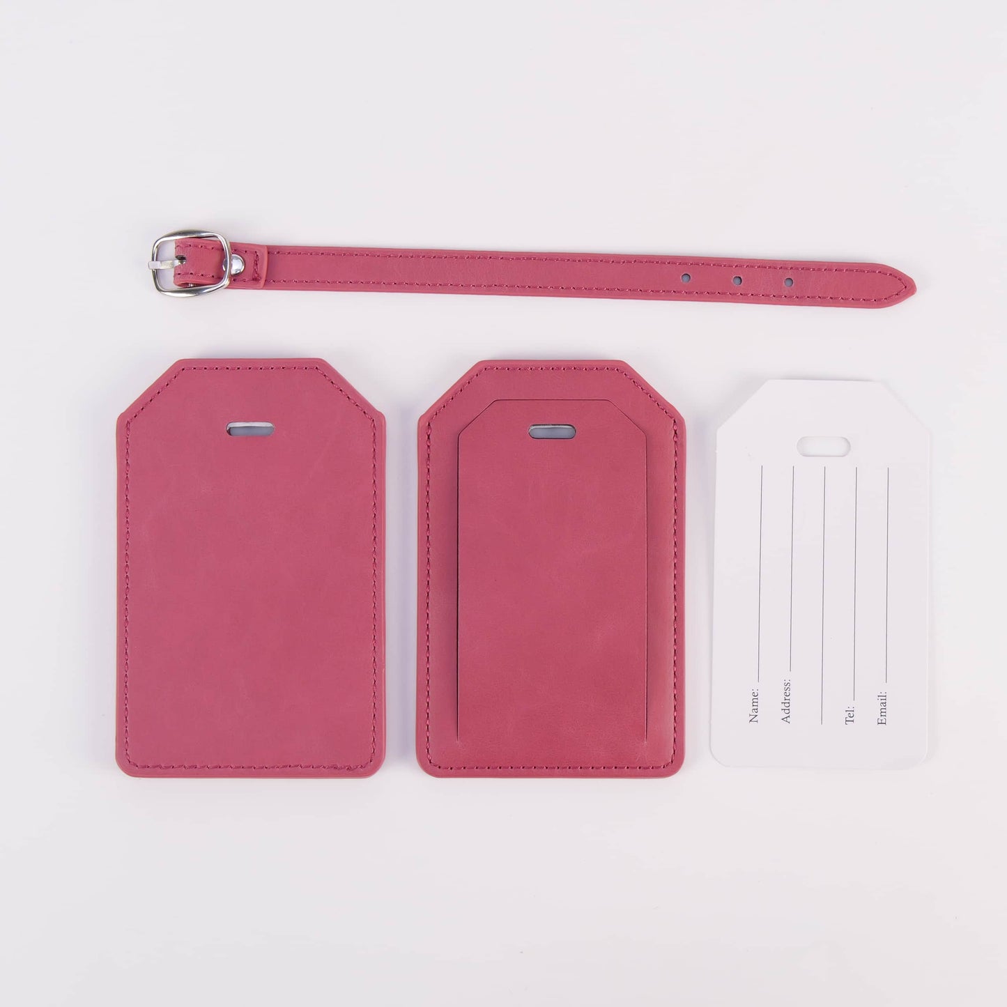 Laserette Leatherette Luggage Tag with Privacy Flap