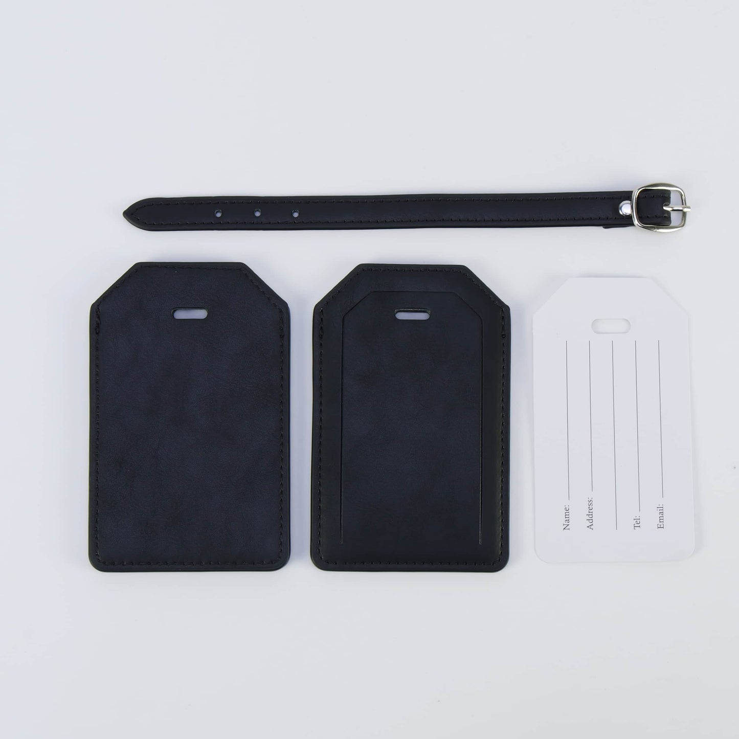 Laserette Leatherette Luggage Tag with Privacy Flap
