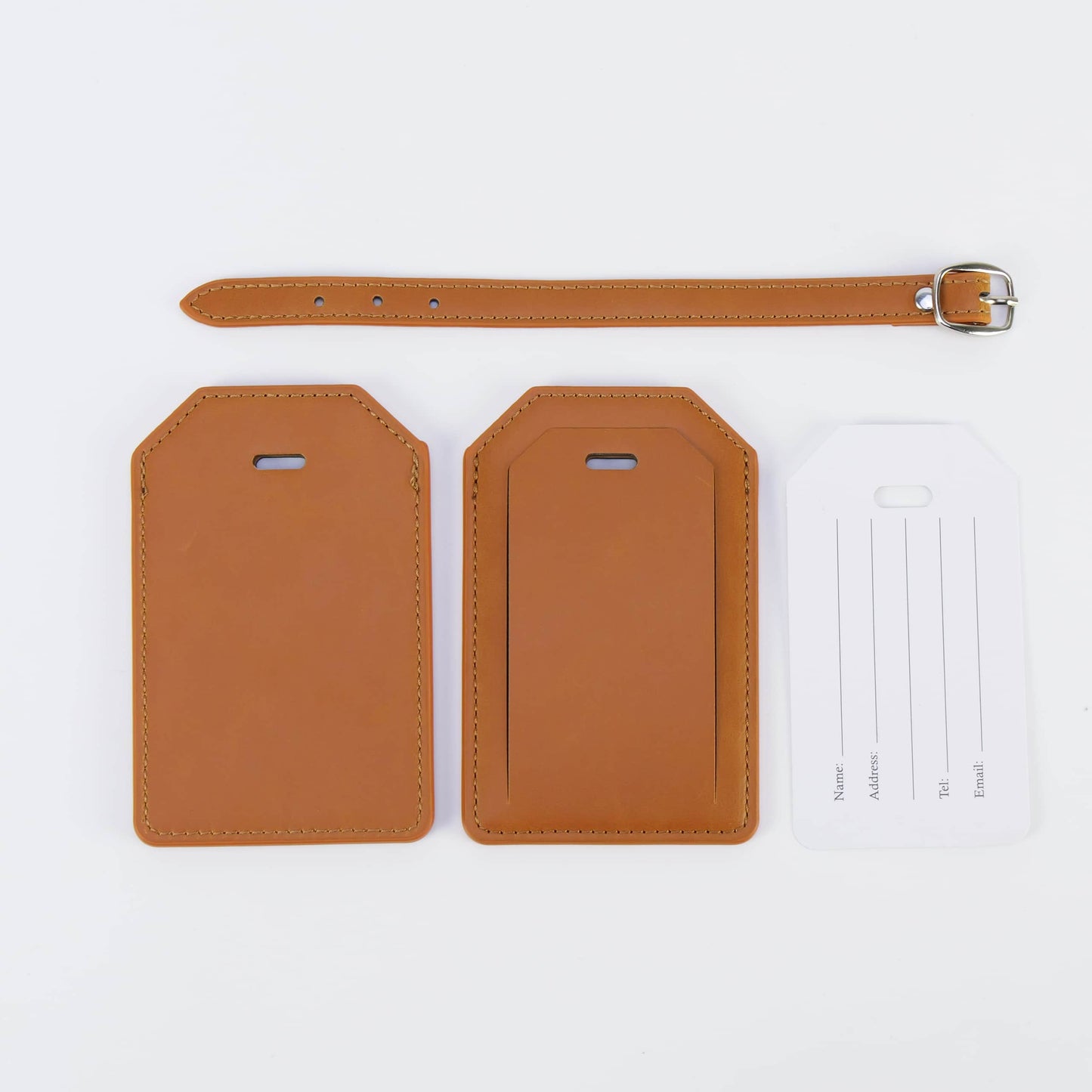 Laserette Leatherette Luggage Tag with Privacy Flap