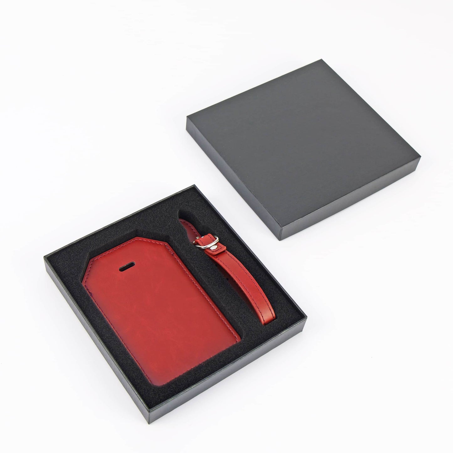 Laserette Leatherette Luggage Tag with Privacy Flap