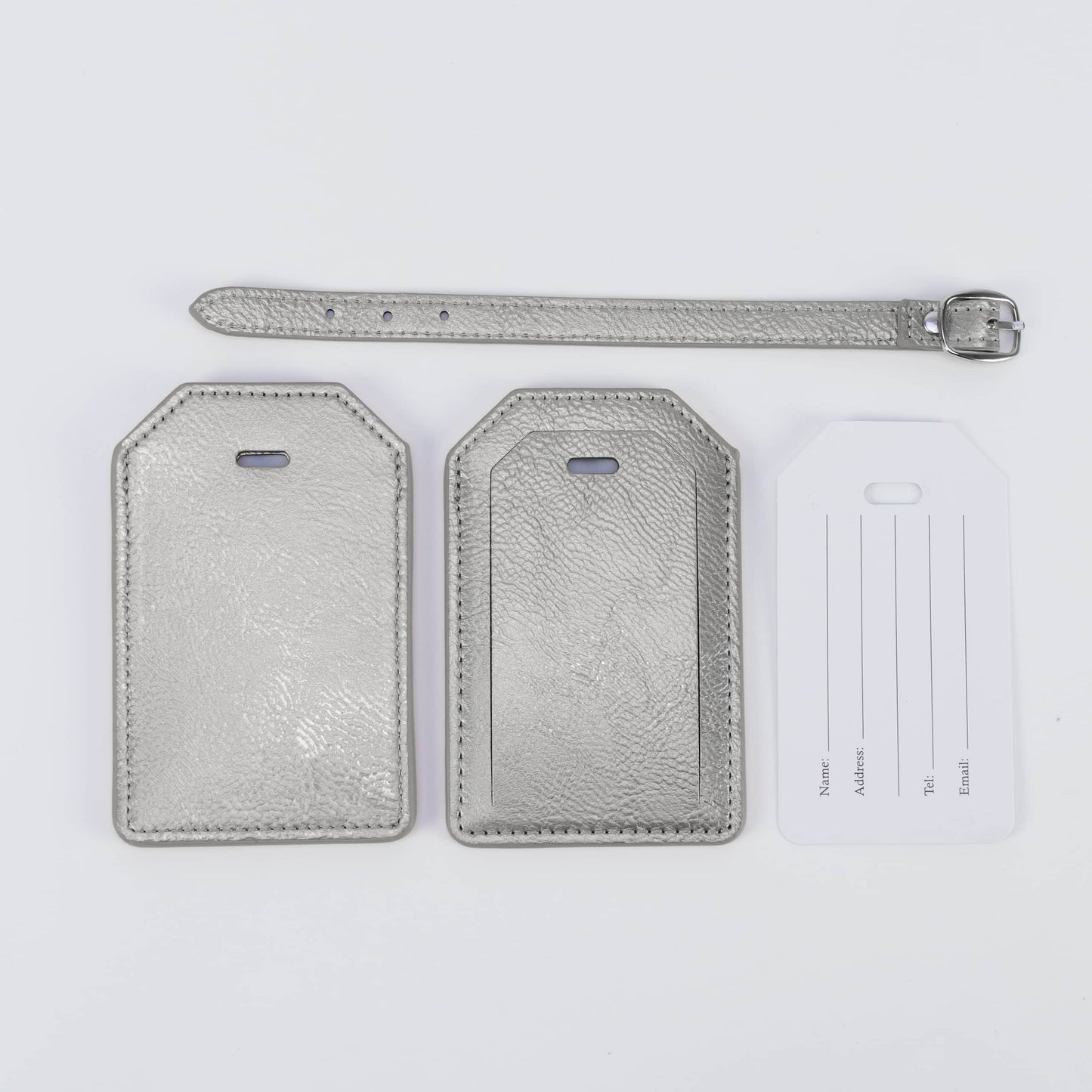 Laserette Leatherette Luggage Tag with Privacy Flap
