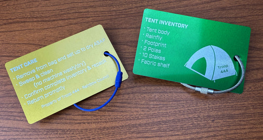 Sample Tent care cards
