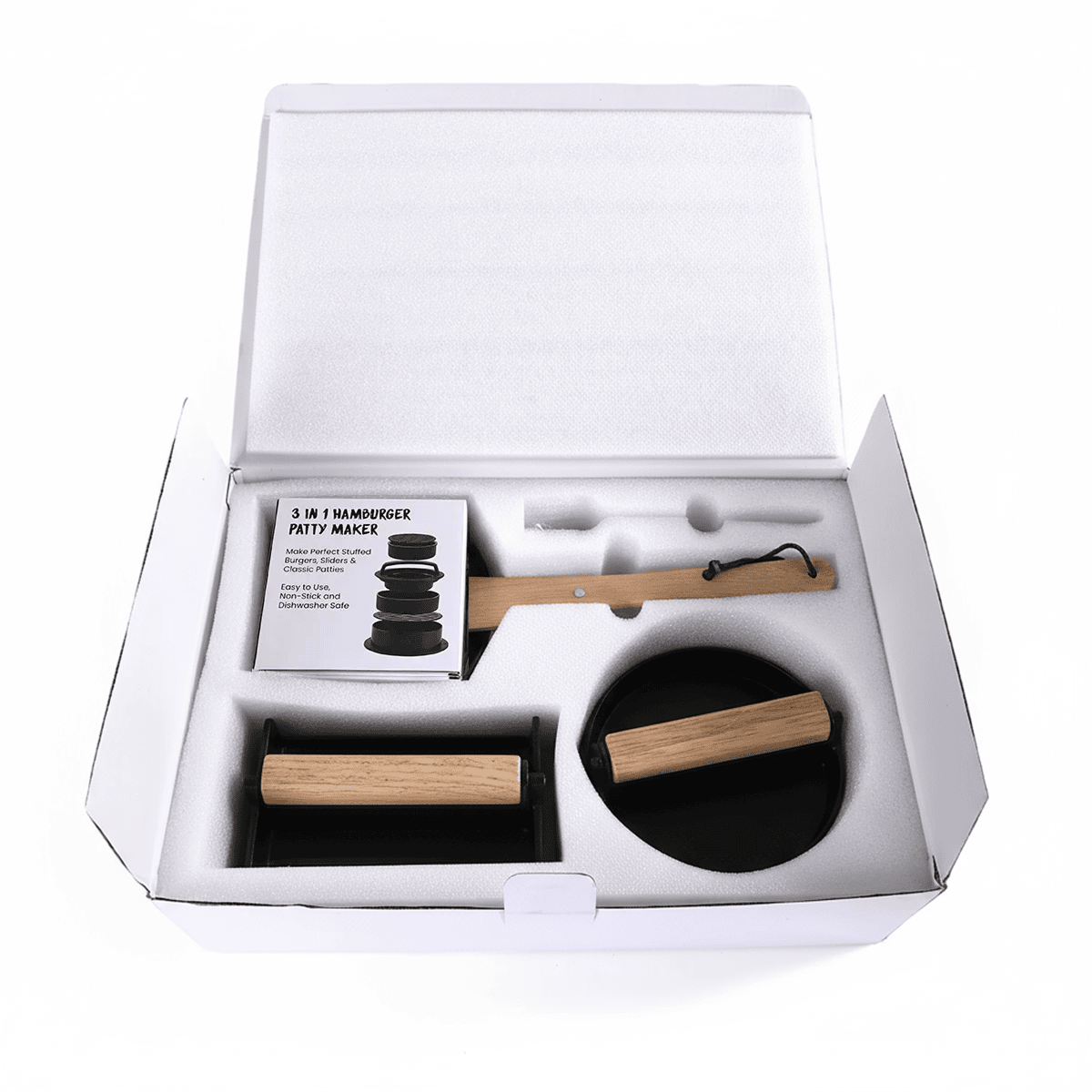 Smash Burger Set — 9-Piece Cast Iron & Rubberwood Kit