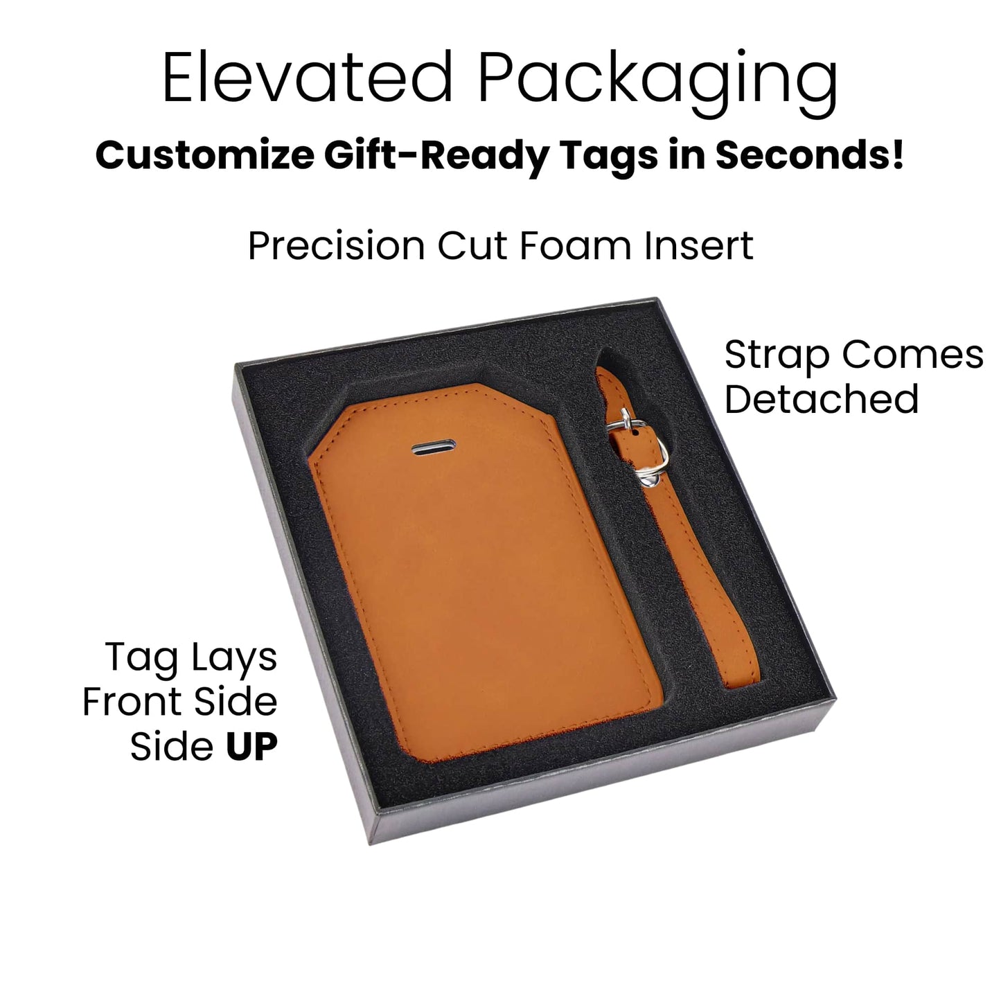 Laserette Leatherette Luggage Tag with Privacy Flap