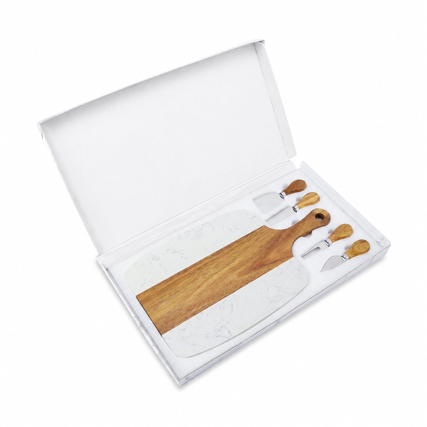 Marble Handle Serving Board with 4 Serving Tools